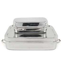 Lifestyle Block Stainless Steel Lunchbox - 7 Inch Rectangle with Nesting Mini Container - BPA Free